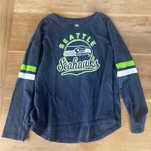 NFL Seattle Seahawks Kids Long Sleeve Shirt Navy Lime
